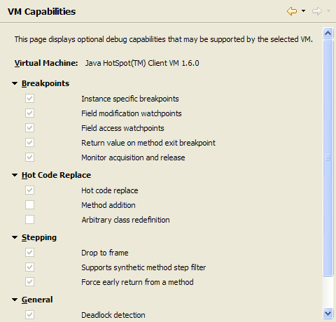 Properties Dialog Showing Capabilities